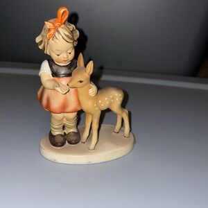VINTAGE RARE GIRL W/ FAWN HUMMEL ''FRIENDS'' EXCELLENT CONDITION